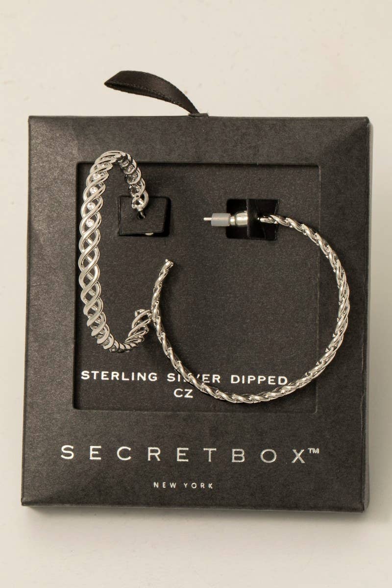 Secret Box Gold Dipped Woven Wire Hoop Earrings