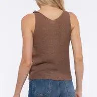 Cocoa Cable Knit Sleeveless Top