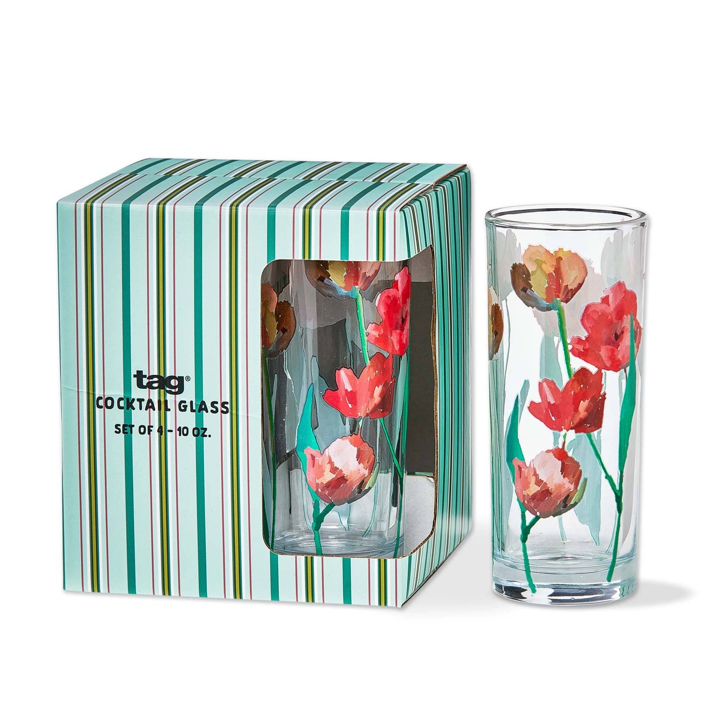 Tag Spring Floral Drinks Glass S/4