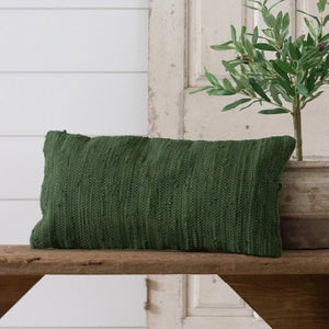 Lumbar Pillow - Chindi Weave, Green