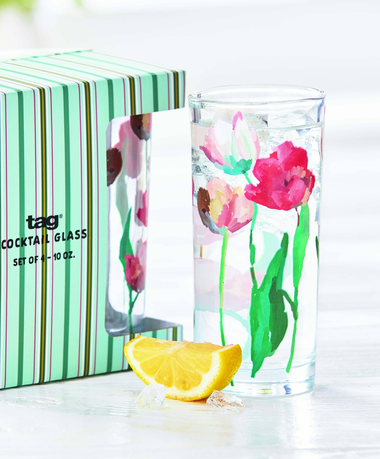 Tag Spring Floral Drinks Glass S/4