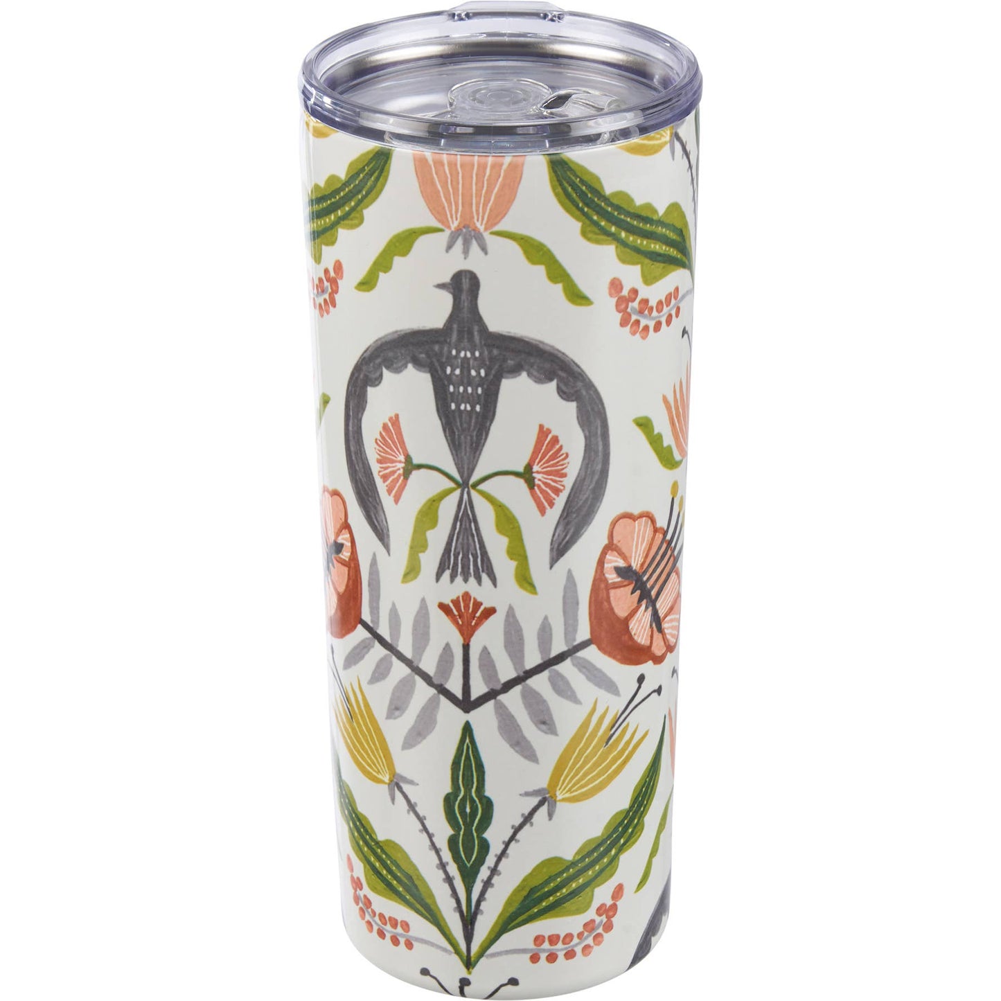 Floral And Birds Coffee Tumbler
