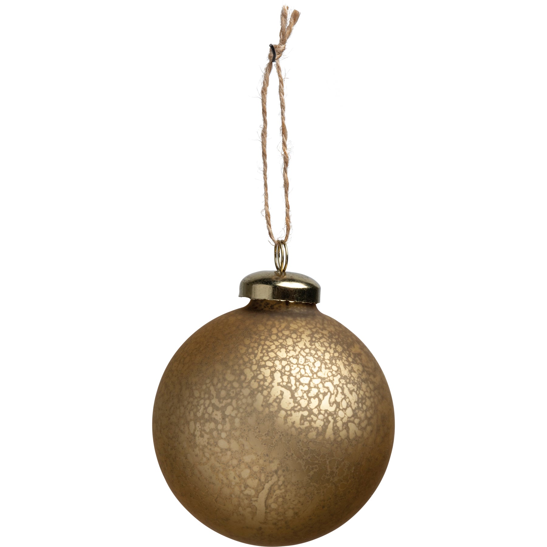 [CHRISTMAS] Gold Glass Ball Ornament Beautiful Junque