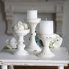 Metal 8 in. White Candle Holder Set of 3