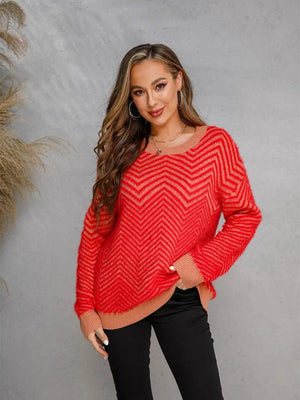 Red zigzag Sweater