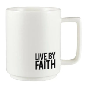 Matte Cafe Mug- Live By Faith