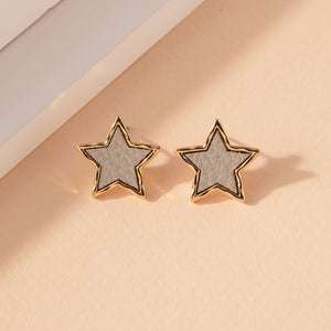 Leather Star Post Earrings