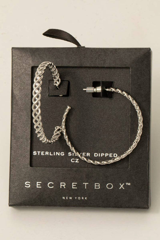Secret Box Gold Dipped Woven Wire Hoop Earrings