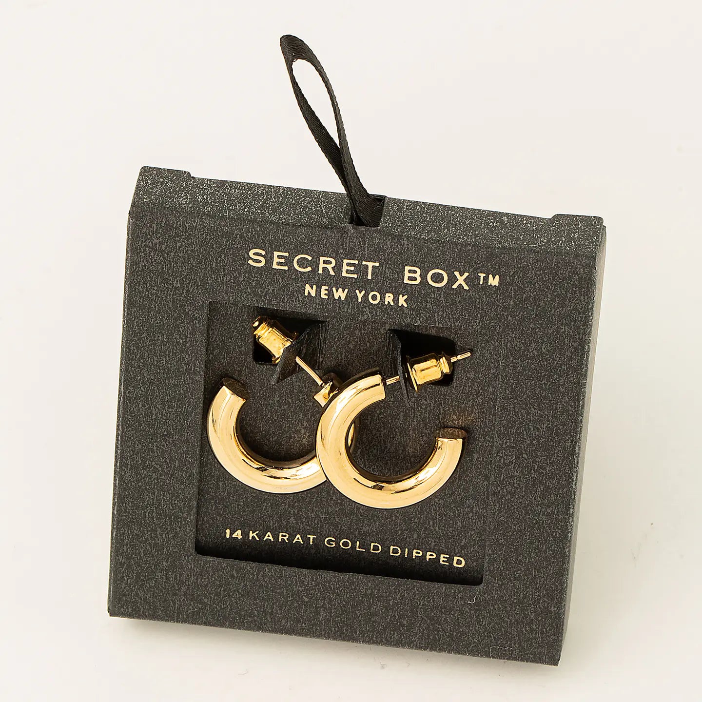 Secret Box Gold Dipped Hoop Earrings