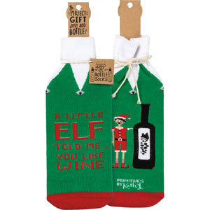 A Little Elf Told Me You Like Wine Bottle Sock