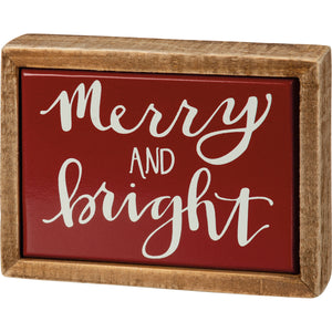 Merry And Bright Box Sign Mini