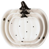 Black & White Dot Pumpkins Plate Set