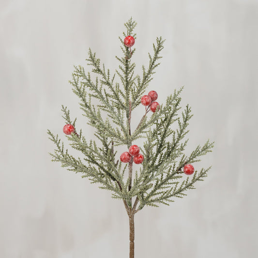 Glittered Pine Berries Floral Pick