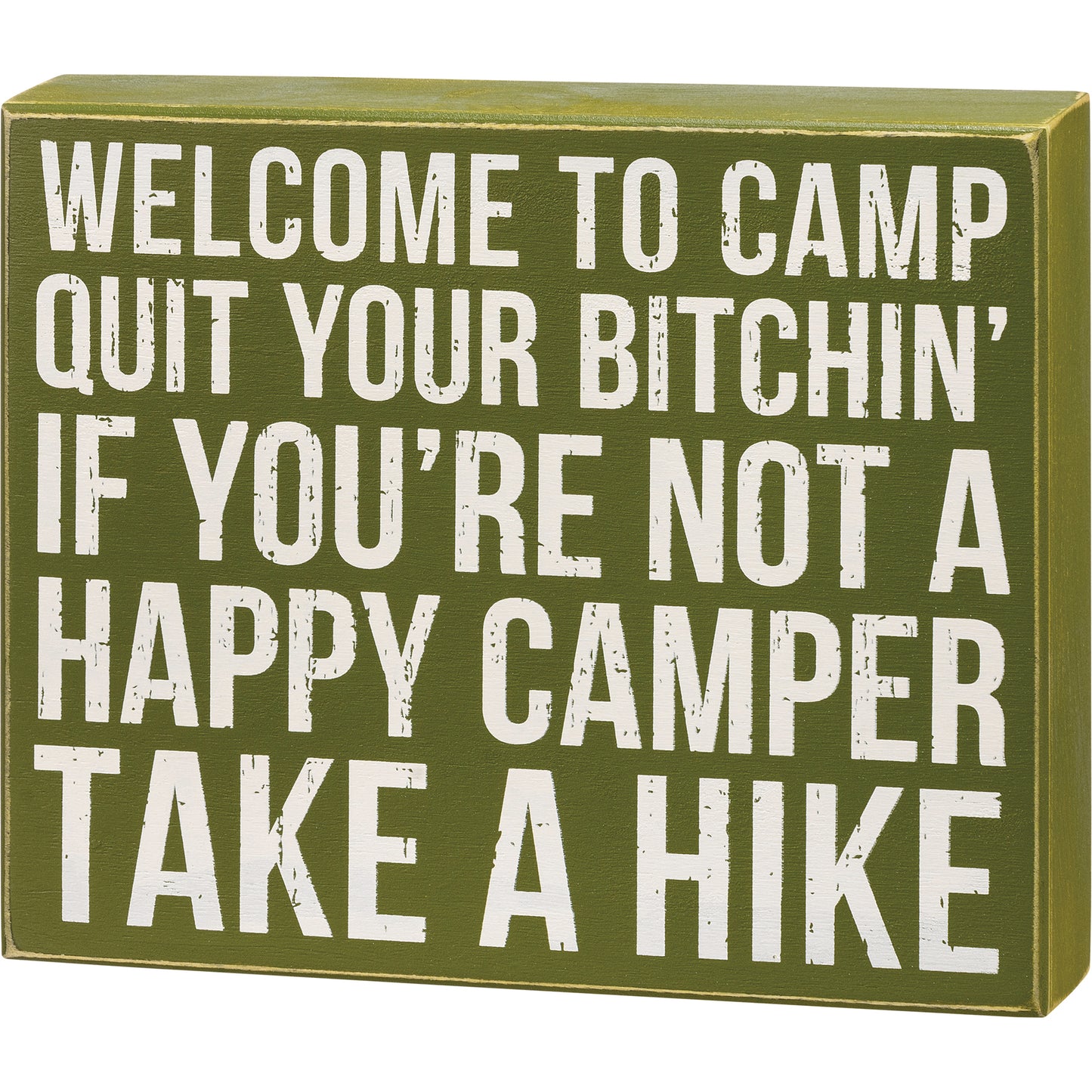 Welcome To Camp Box Sign