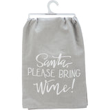 Santa Please Bring Wine Kitchen Towel