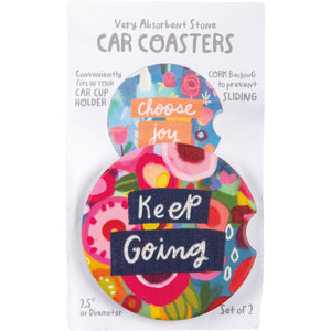 Keep Going Car Coasters