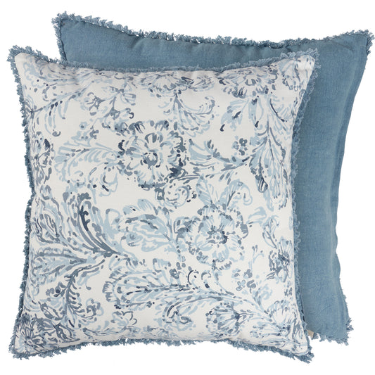 Indigo Blue Floral Pillow