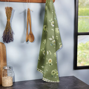 Green Floral Kitchen Towel