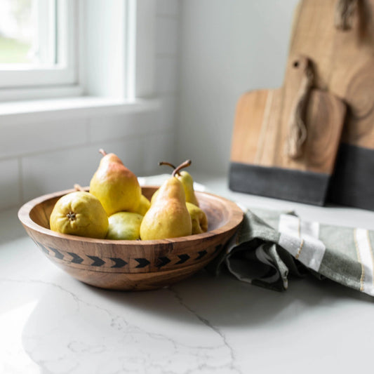 DAX SOUTHWEST BLACK MANGO WOOD SERVING BOWL