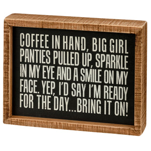 Coffee In Hand Inset Box Sign
