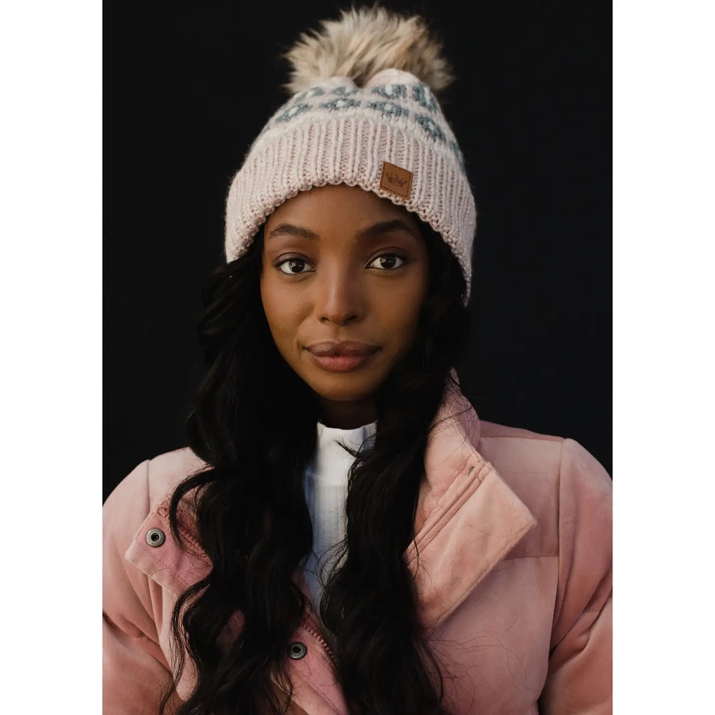Cream pom pom hat sales