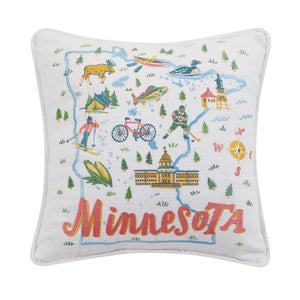 Minnesota Embroidered Pillow