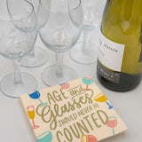 Age and Glasses of Wine Napkins