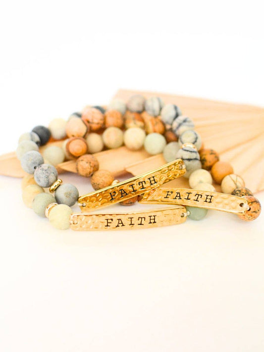 FAITH Stone Bible bracelet Catholic Christian jewelry