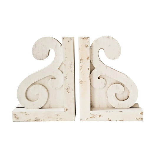White Aged Bookend Set of 2