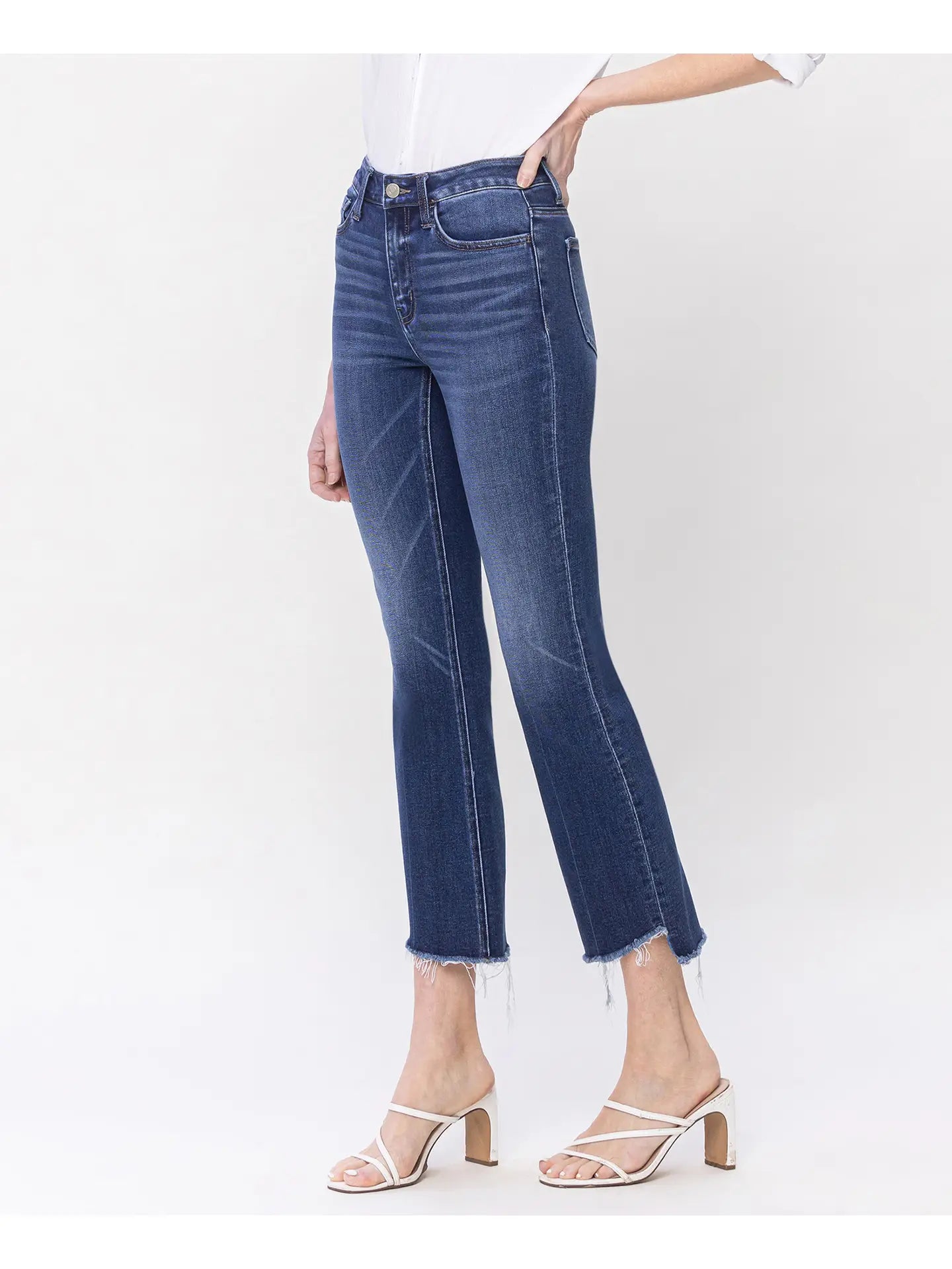 Dark High Rise Kick Flare Jeans