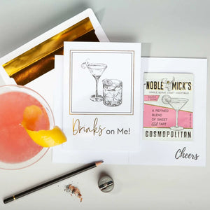 Cocktail and Cards / Drinks On Me Card