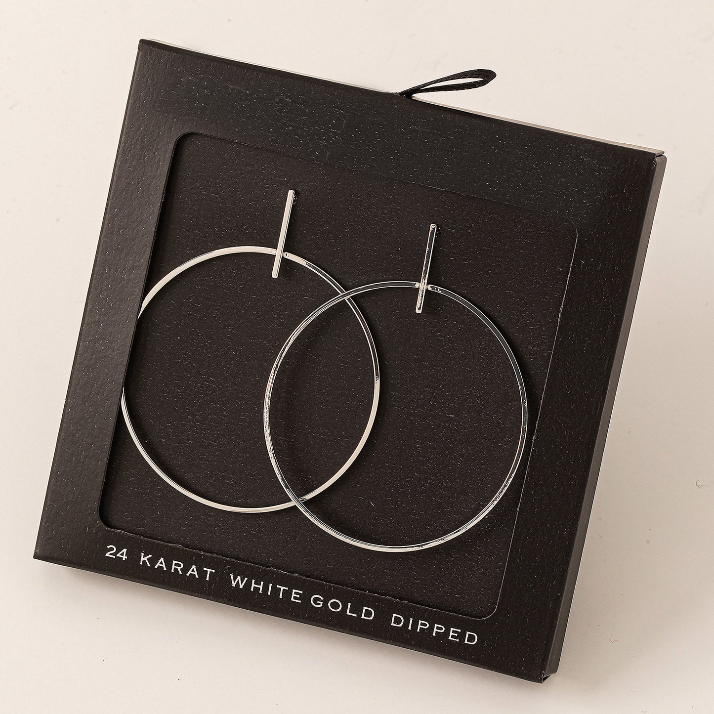 Secret Box Thin Hoop Drop Earrings