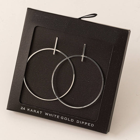 Gold Dipped Thin Hoop Drop Earring