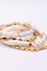 Faith Gold Beaded Stretch Bracelet Set Christian Jewelry