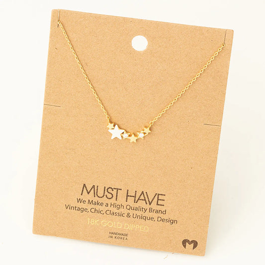 Dainty Multi Star Charm Necklace