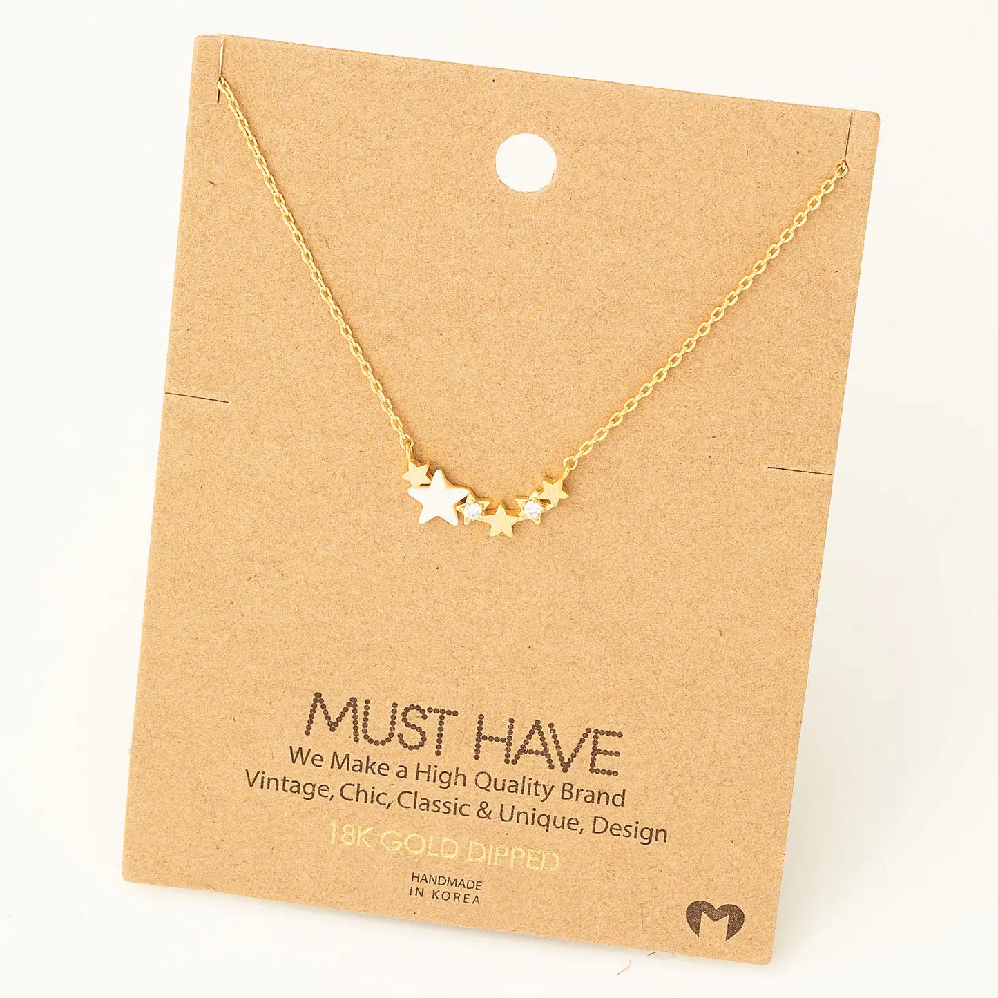 Dainty Multi Star Charm Necklace