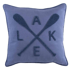 Blue Lake Embroidered Pillow