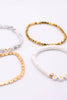 Faith Gold Beaded Stretch Bracelet Set Christian Jewelry