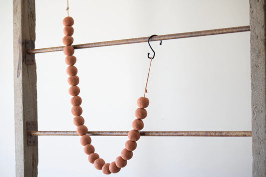 AMOS TERRACOTTA & JUTE FARMHOUSE BEAD GARLAND