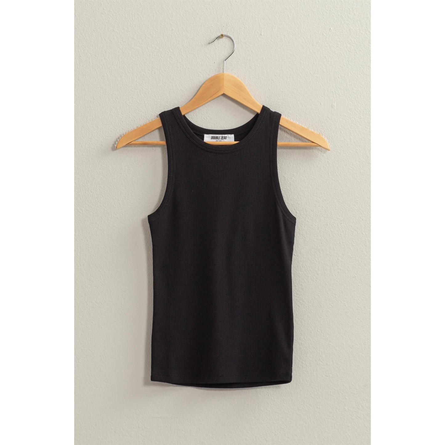 Black Round Neck Tank Top