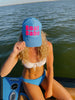 Boat Babe Blue Trucker Hat with Hot Pink Lettering