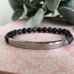 "God Is Greater Than the Highs and Lows" Gemstone Bracelet