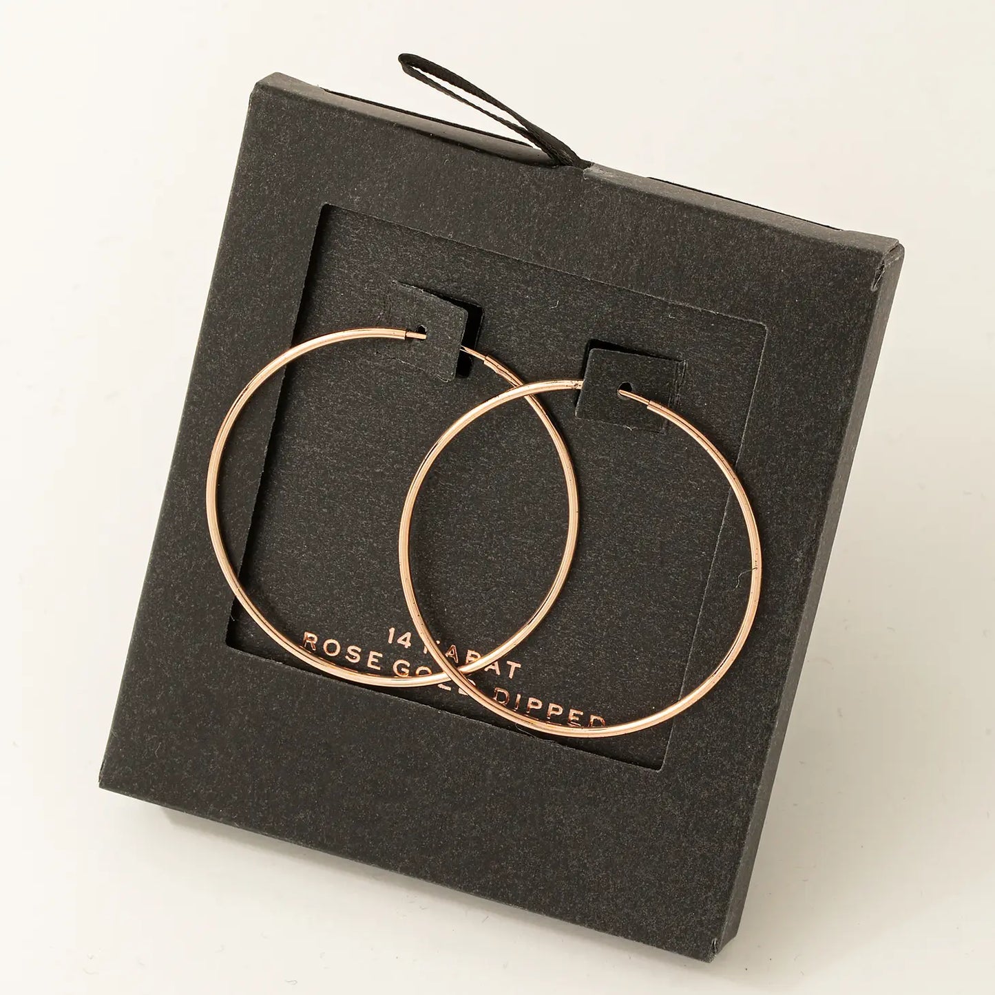 Secret Box  Gold Dipped Thin Hoop Earrings