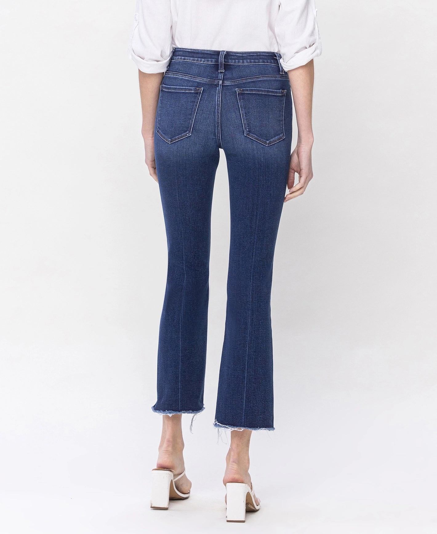 Dark High Rise Kick Flare Jeans