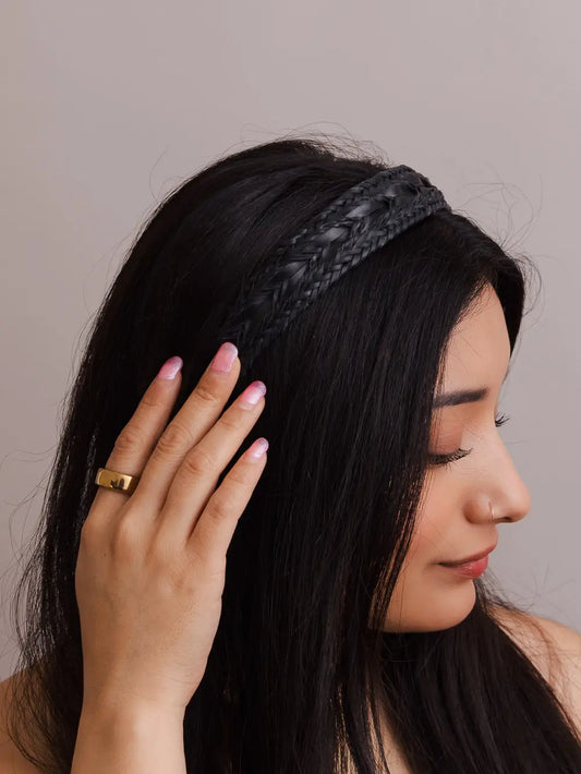 Vegan Leather Patterned Headband