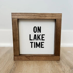On Lake Time | Wall Art Light Oak Frame