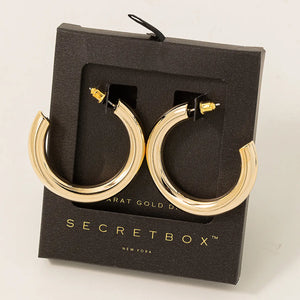 Secret Box Gold Dipped C Hoop Earrings