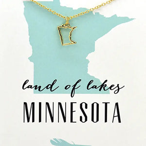 State Necklace - Gold - Minnesota