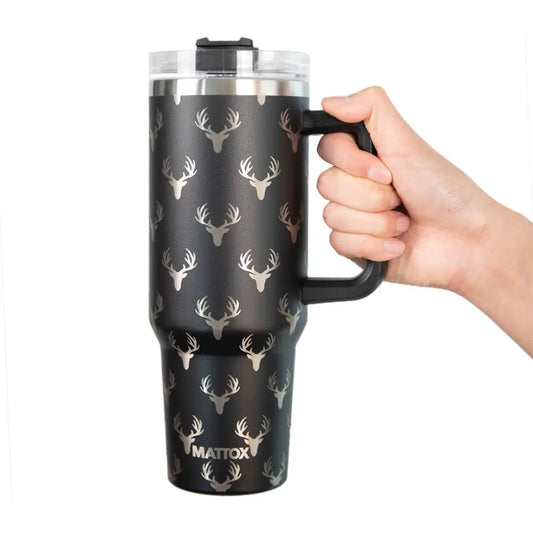 Deer All Over Black Tumbler For Men