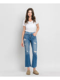 High Rise Distressed Kick Flare Jeans